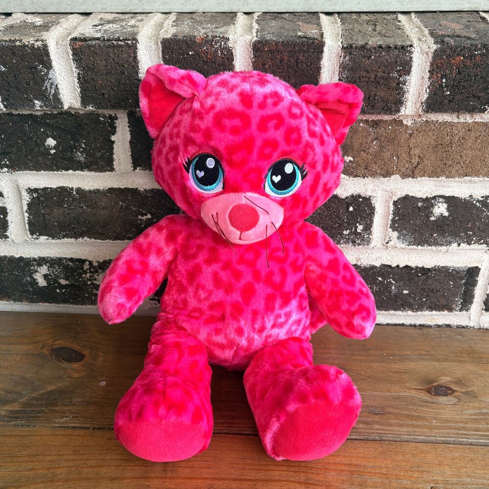 Build A Bear Pawfect Pink Leopard Kitty Cat Plush 18" BABW Stuffed Animal